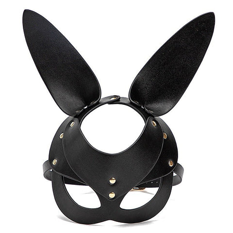 BDStyle Punk Gothic Cosplay Women Leather Bunny Ears Mask - Blindfolds And Masks