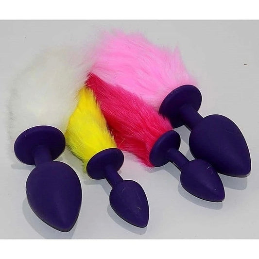 Rabbit Faux Tail Silicone Butt Plug Small - Butt Plugs