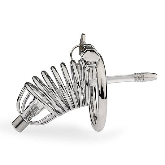 Hoop Cock Cage with Urethral Tube - Male Chastity