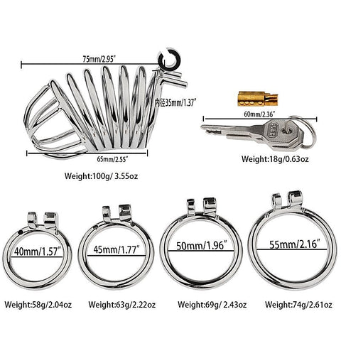 Hoop Cock Cage with Urethral Tube by BDStyle - Male Chastity