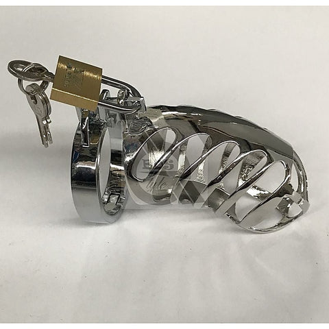 The Protector Ribbed Chastity Device by BDStyle - Male Chastity