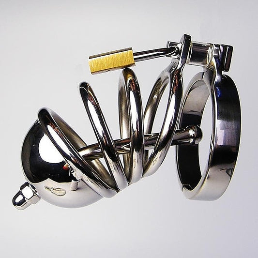 Jailed Penis Cage & Pisser Plug - Male Chastity