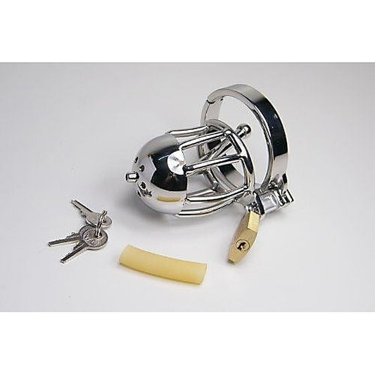 Man Essential Cock Cage with Penis Plug - Male Chastity