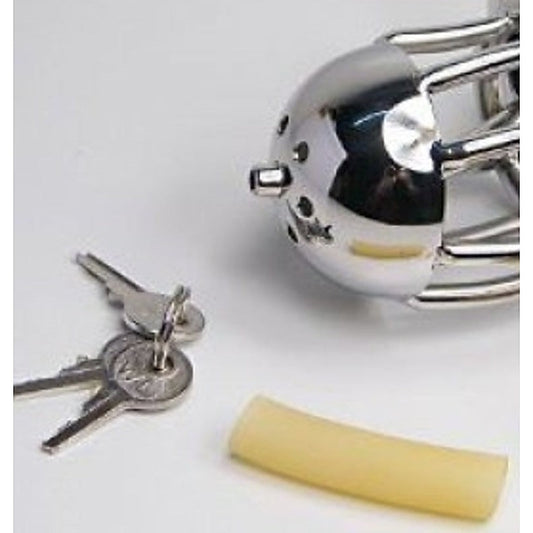 Man Essential Cock Cage with Penis Plug - Male Chastity