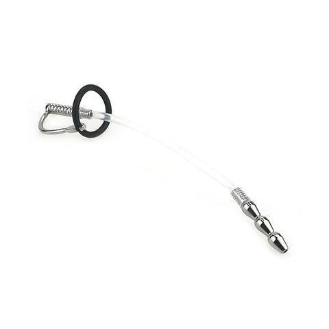 Wee Ribbed Metal & Silicone Flexible Penis Plug by BDStyle - Penis Plugs