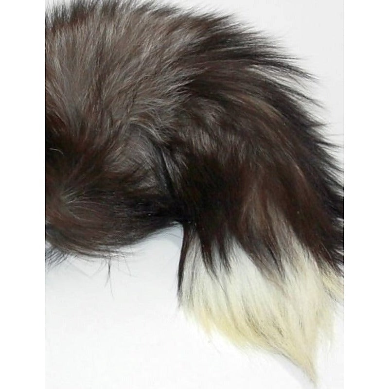 Faux Fox Tail Ribbed Silver Butt Plug - Steel Sex Toys