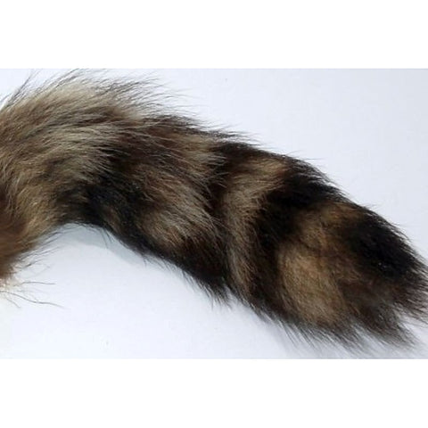 Brown Faux Fox Tail Gold Ribbed Butt Plug by BDStyle - Steel Sex Toys