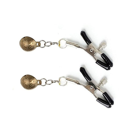 Metal Nipple Clamps with Bells by BDStyle - Breast and Nipple Toys