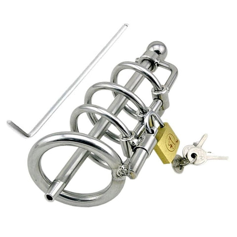 Locking Steel Chastity Plug by BDStyle - Male Chastity
