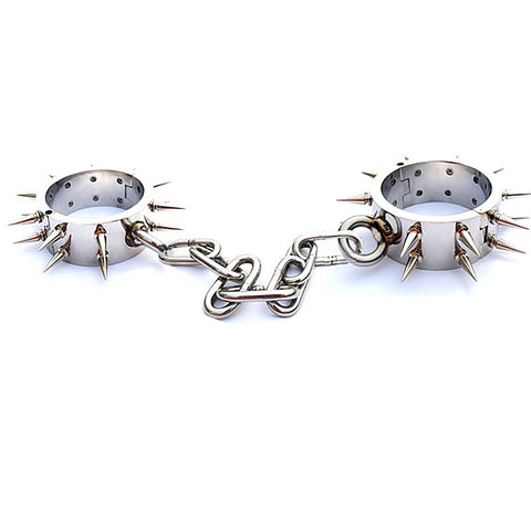 Premium Spiked Steel Ankle Cuffs by BDStyle - Cuffs and Restraints