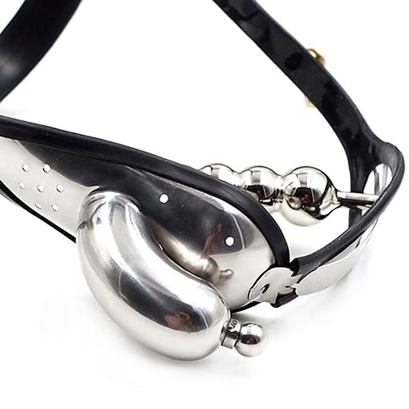 Male Chastity Belt With Urethral Plug - Male Chastity