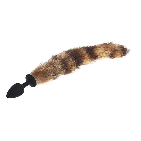 Silicone Butt Plug With Faux Fox Tail Small