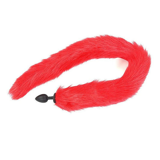 Long Red Tail Silicone Butt Plug - Butt Plugs