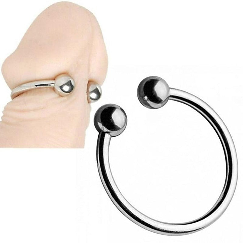 Silver Pressure Point Beaded Glans Ring by BDStyle - Cock Rings