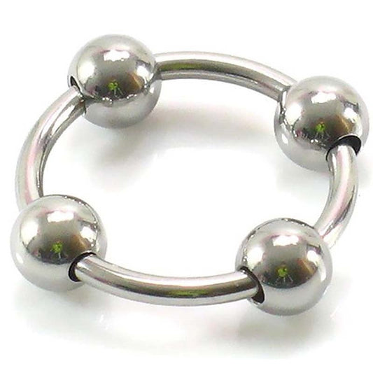 Glans Ring With 4 Balls - Ball and Cock Toys