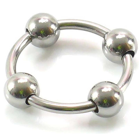 Glans Ring With 4 Balls - Ball and Cock Toys