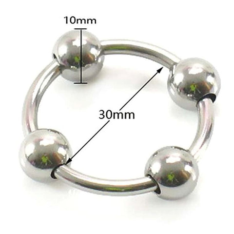 Glans Ring With 4 Balls - Ball and Cock Toys