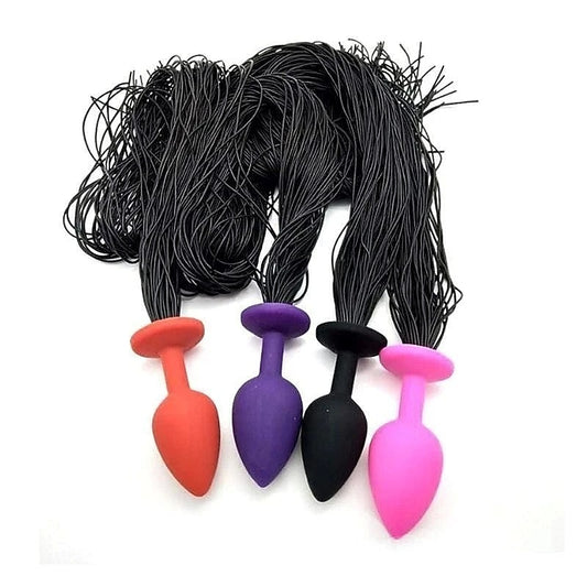 Faux Horsetail Silicone Anal Plug Small