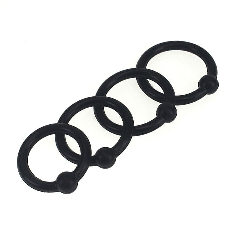 4 Piece Silicone Cock Head Cock Ring Set by BDStyle - Cock Rings