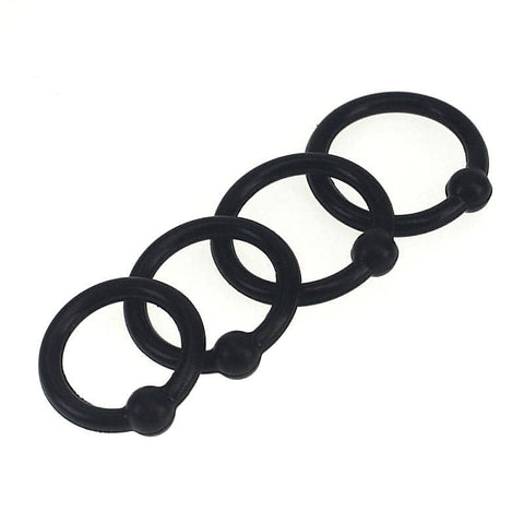 4 Piece Silicone Cock Head Cock Ring Set by BDStyle - Cock Rings