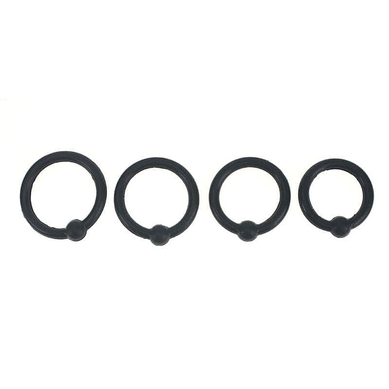 4 Piece Silicone Cock Head Cock Ring Set by BDStyle - Cock Rings