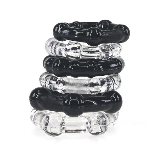 Stay Hard Beaded Cock Ring Set - Cock Rings