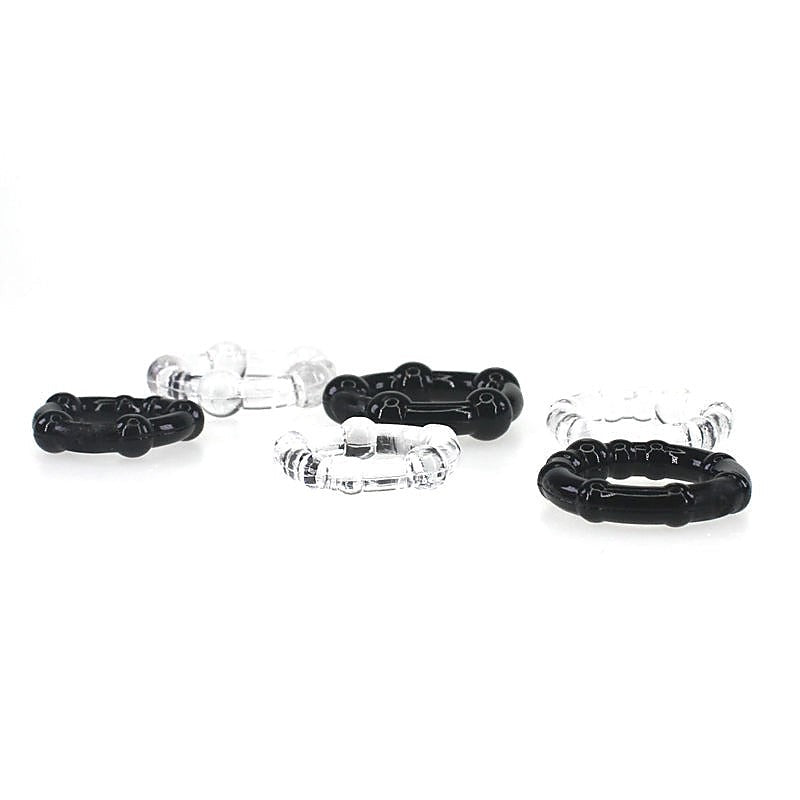 Stay Hard Beaded Cock Ring Set by BDStyle - Cock Rings