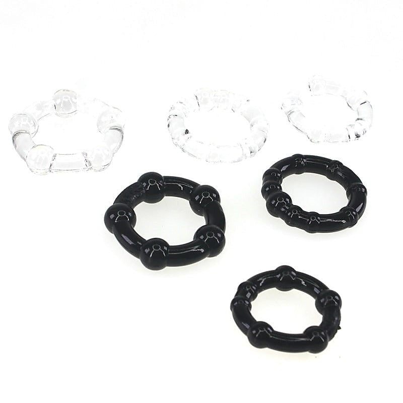 Stay Hard Beaded Cock Ring Set by BDStyle - Cock Rings