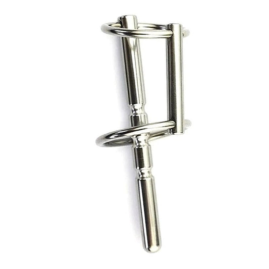 Rocket Grooved Solid Penis Plug with Dual Rings - Penis Plugs