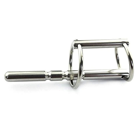 Rocket Grooved Solid Penis Plug with Dual Rings by BDStyle - Penis Plugs