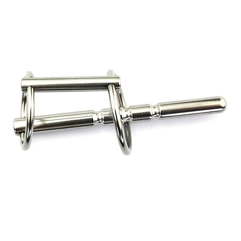 Rocket Grooved Solid Penis Plug with Dual Rings by BDStyle - Penis Plugs