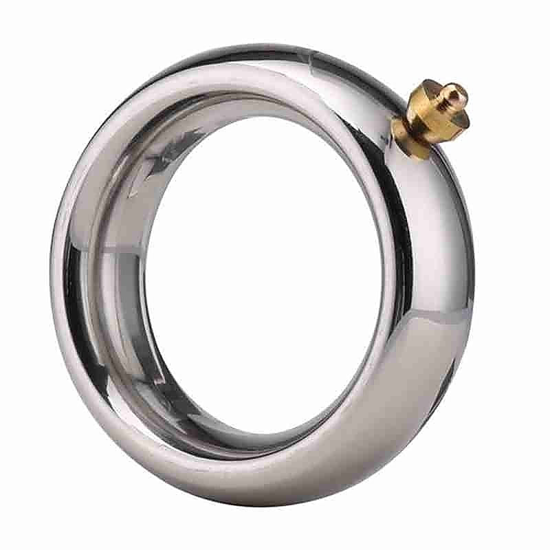 Electric Shock Lead Me Stainless Steel Cock Ring - Electro Sex