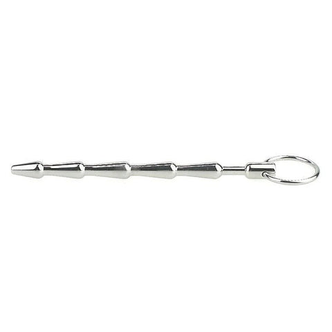 Tiered Metal Plug with Pull Ring by BDStyle - Penis Plugs
