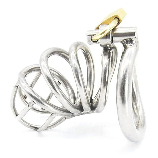 Bent Ring Stainless Steel Chastity Cage by BDStyle - Male Chastity