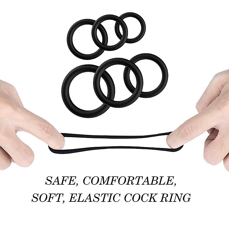 Stay Hard Smooth Cockring Set by BDStyle - Stretchy Cock Rings