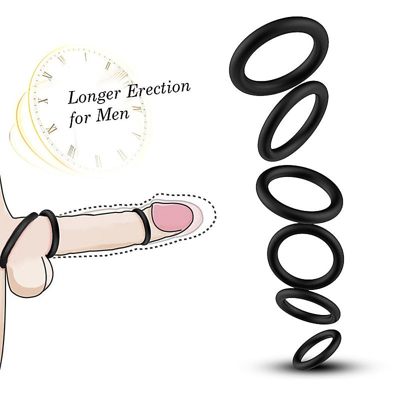 Stay Hard Smooth Cockring Set by BDStyle - Stretchy Cock Rings