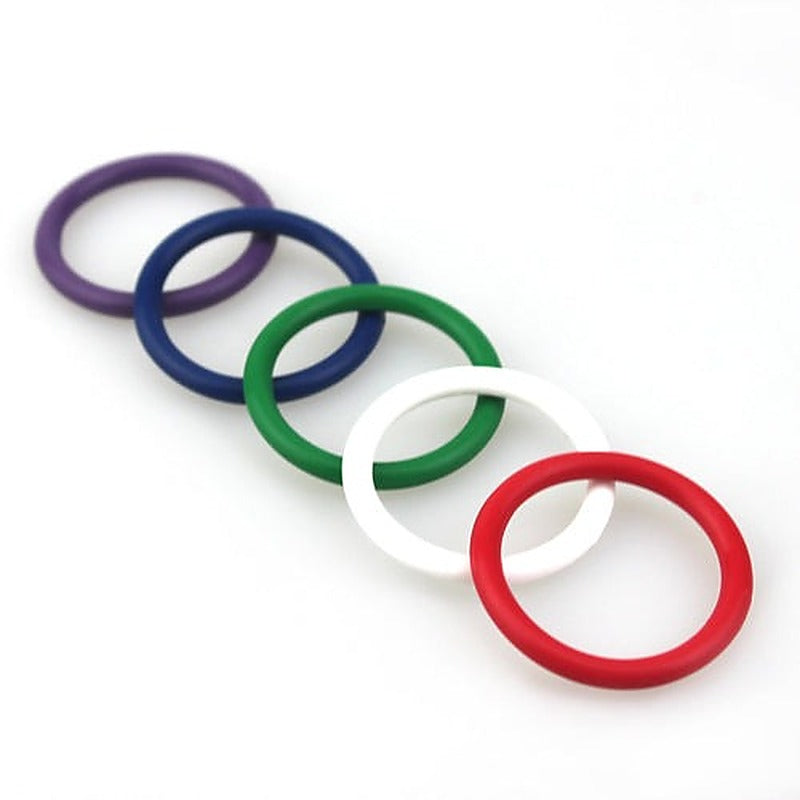 Rainbow Silicone Pleasure Cock Rings 5 Pack by BDStyle - Cock Rings