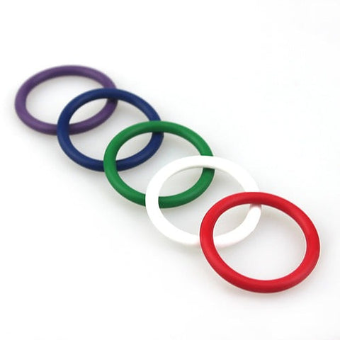 Rainbow Silicone Pleasure Cock Rings 5 Pack by BDStyle - Cock Rings
