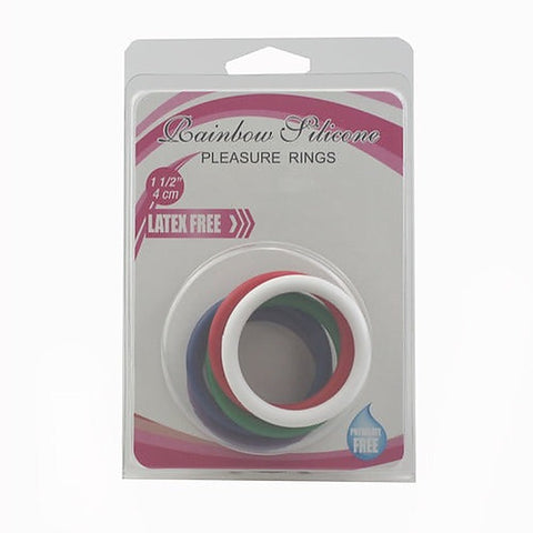 Rainbow Silicone Pleasure Cock Rings 5 Pack by BDStyle - Cock Rings