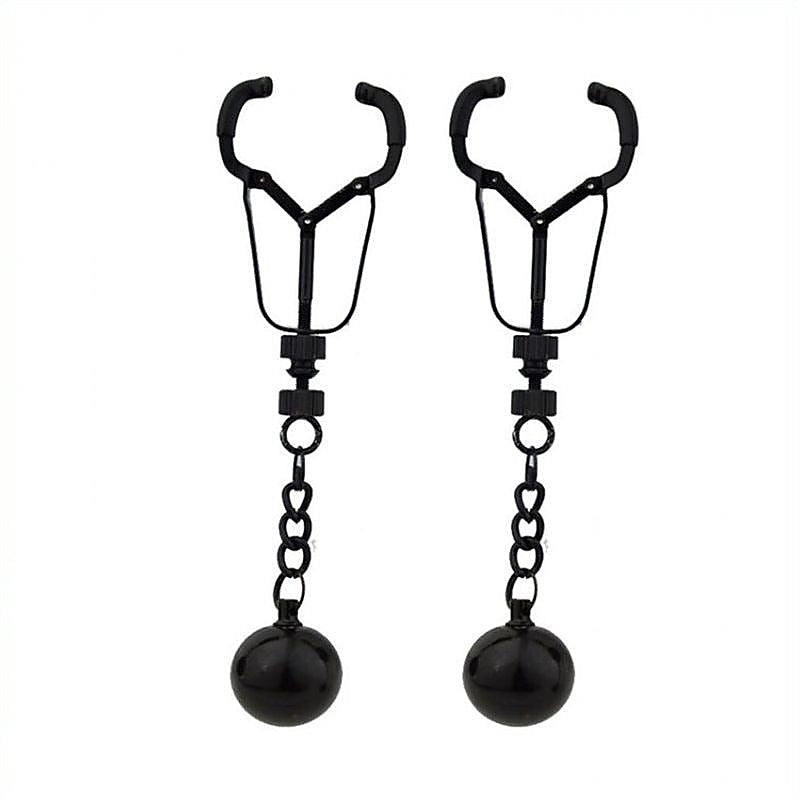 Premium Weighted Orbs Nipple Clamps by BDStyle - Breast and Nipple Toys