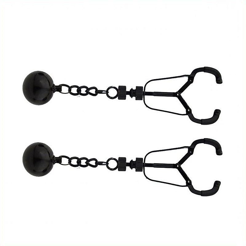 Premium Weighted Orbs Nipple Clamps by BDStyle - Breast and Nipple Toys
