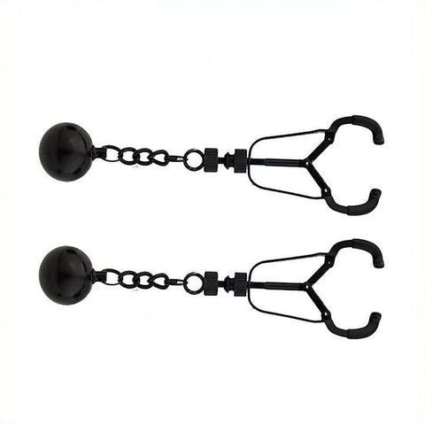 Premium Weighted Orbs Nipple Clamps by BDStyle - Breast and Nipple Toys
