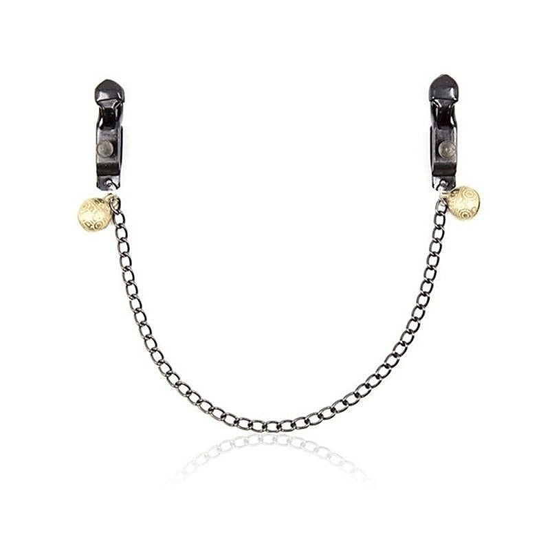 Alligator Nipple Clamps with Bell and Chain by BDStyle - Breast and Nipple Toys