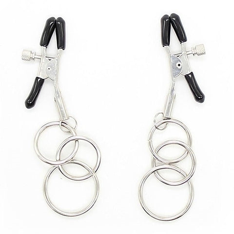Premium Nipple Clamps with 3 Ring by BDStyle - Breast and Nipple Toys