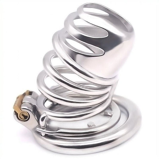 Gourdie Steel Cock Cage With Anti-falling Ring - Male Chastity