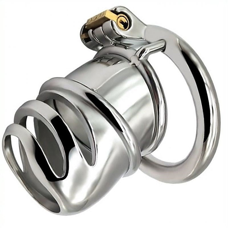 Snub Nose Stainless Steel Chastity Cage by BDStyle - Male Chastity