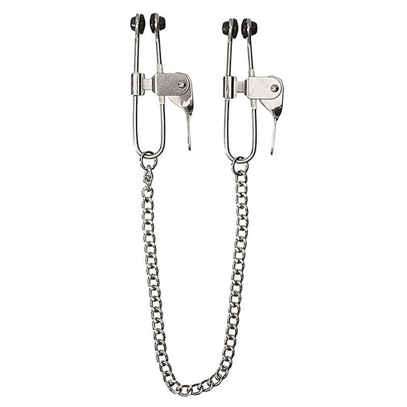 Nipple Press Clover Clamps With Chain by BDStyle - Nipple and Clit Clamps
