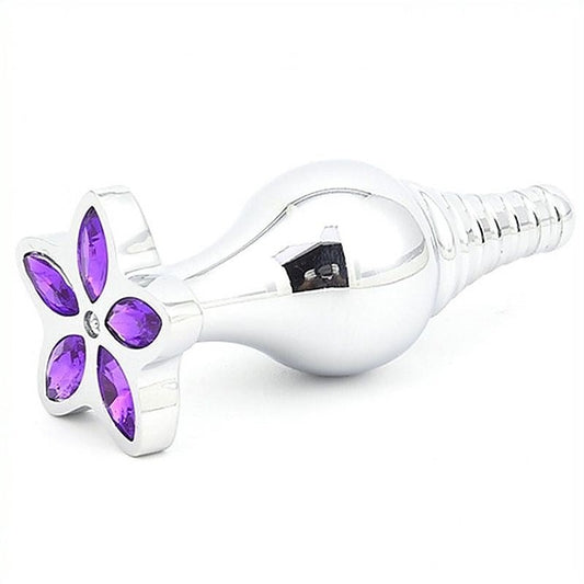 Cusp Head Butt Plug With Leaf Bling - Steel Sex Toys