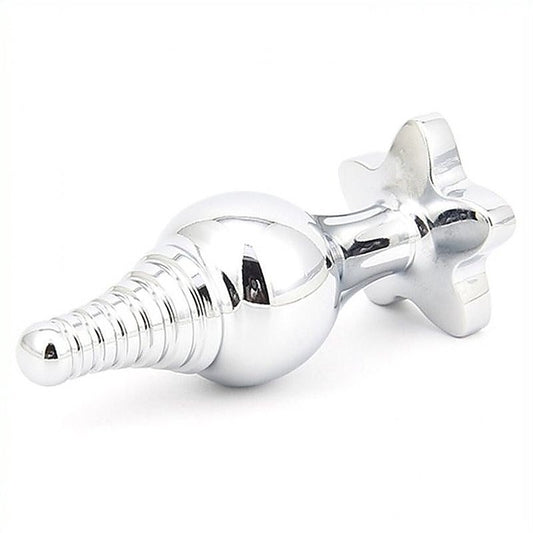 Cusp Head Butt Plug With Leaf Bling - Steel Sex Toys