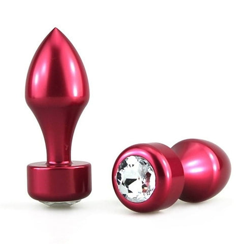 Aluminium Butt Plug With Diamonte by BDStyle - Steel Sex Toys